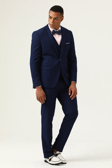 3 stk Navy Blue Slim Fit Casual smoking dresser